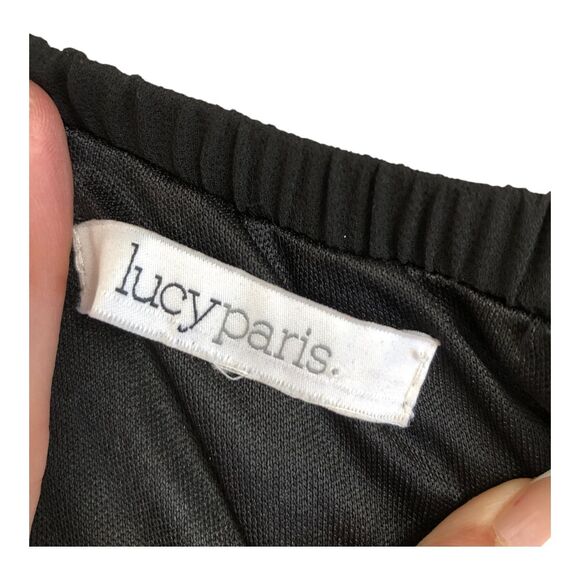 Lucy Paris Black Polka Dot Mesh A-Frame Goth Whimsigoth Fairy Festival Skirt M - Picture 7 of 12